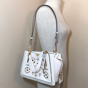 NWT Coach Dreamer White Satchel with Multicolor Studs
